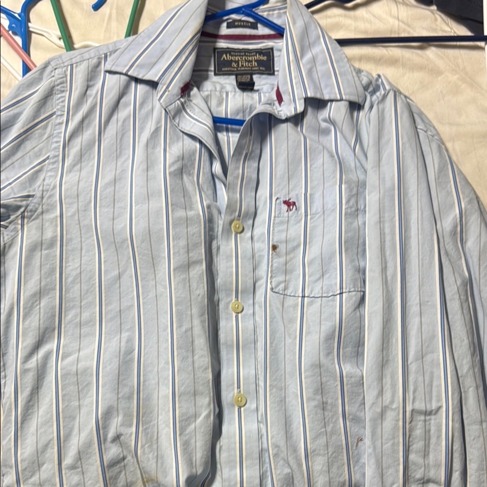 Abercrombie & Fitch Blue Striped Men's Shirt